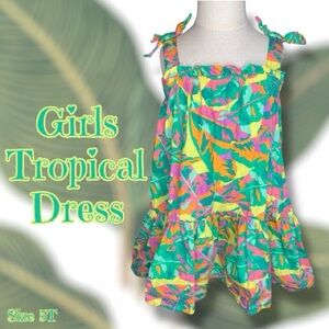 Colorful Tropical Kids Dress